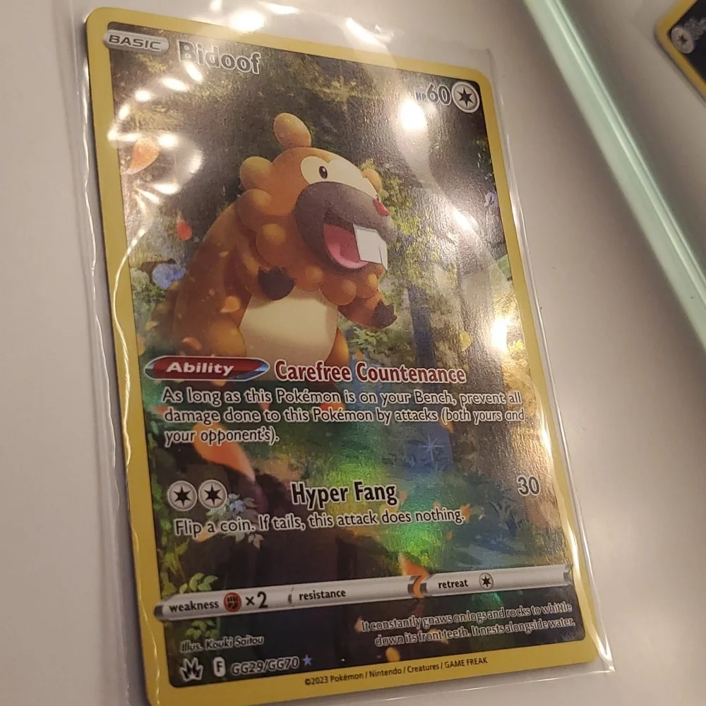 Pokemon Trading Card Bidoof Full Art HOLO 2023 Holographic - Picture 3 of 6
